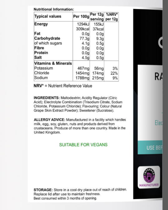 Rapid Hydration Electrolyte Blend